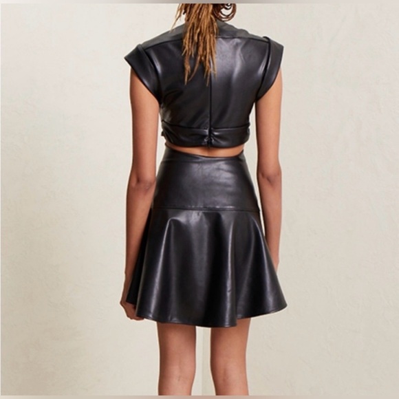 NWOT Jason Wu | Faux Leather Front Knot Cut Out Dress, Size M - Picture 3 of 10